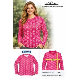 The American Outdoorsman Women’s Pink Geometric Performance Shirt Stretch Size M